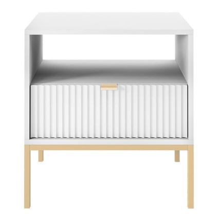 Nachttisch NOVA 56x54 cm weiß/golden