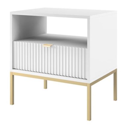 Nachttisch NOVA 56x54 cm weiß/golden