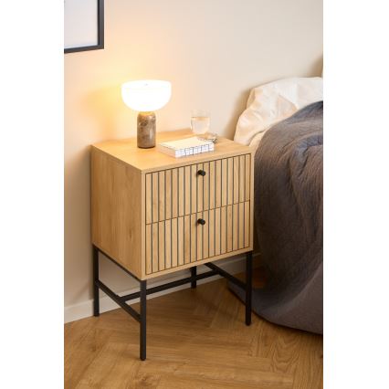 Nachttisch OLIVIA mit Schubladen, Eiche