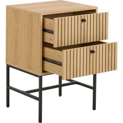Nachttisch OLIVIA mit Schubladen, Eiche
