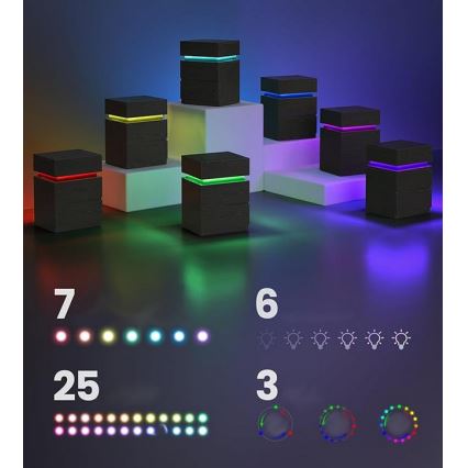 Nachttisch SMARTIE mit Beleuchtung, schwarz