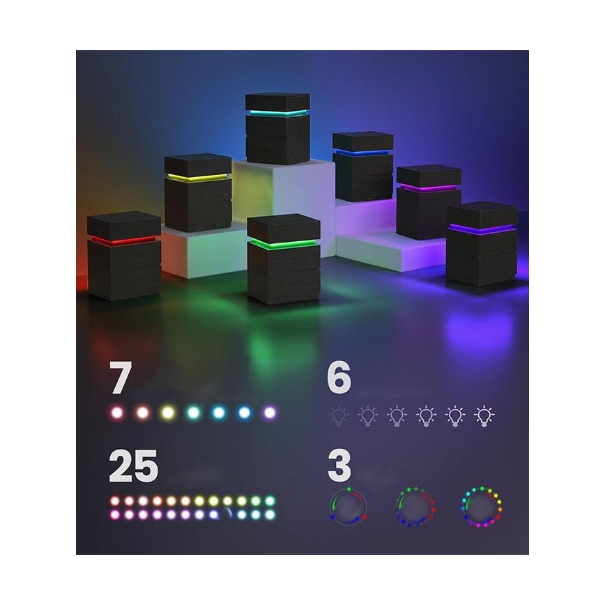 Nachttisch SMARTIE mit Beleuchtung, schwarz