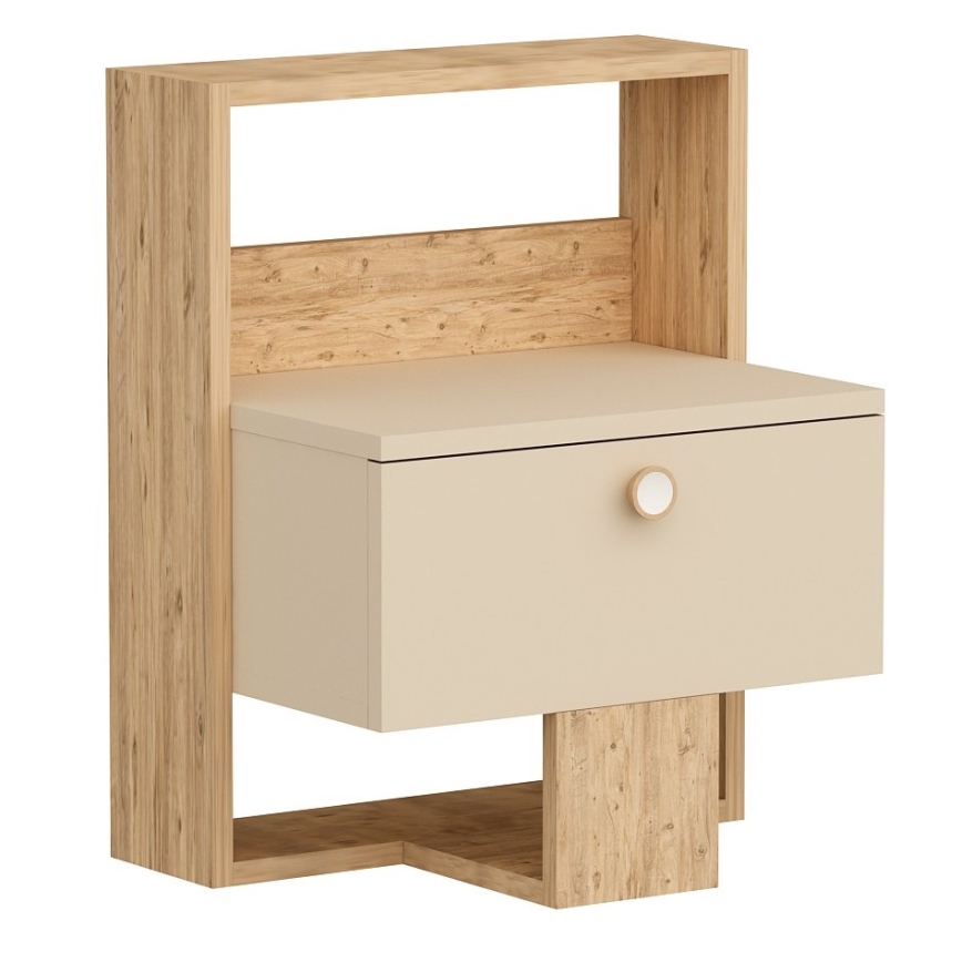 Nachttisch SNEKER 60x48,6 cm beige/Kiefer atlantisch