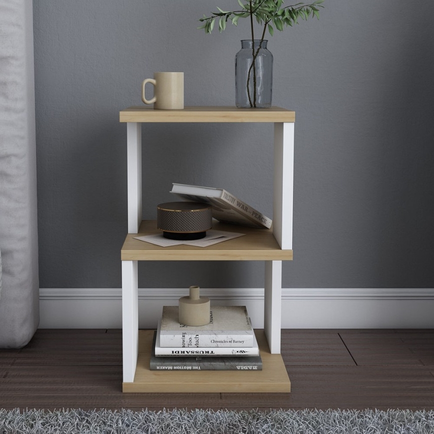 Nachttisch ZUNA Eiche/Weiß