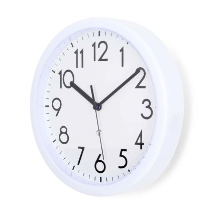 Wanduhr Ø 22 cm 1xAA weiß