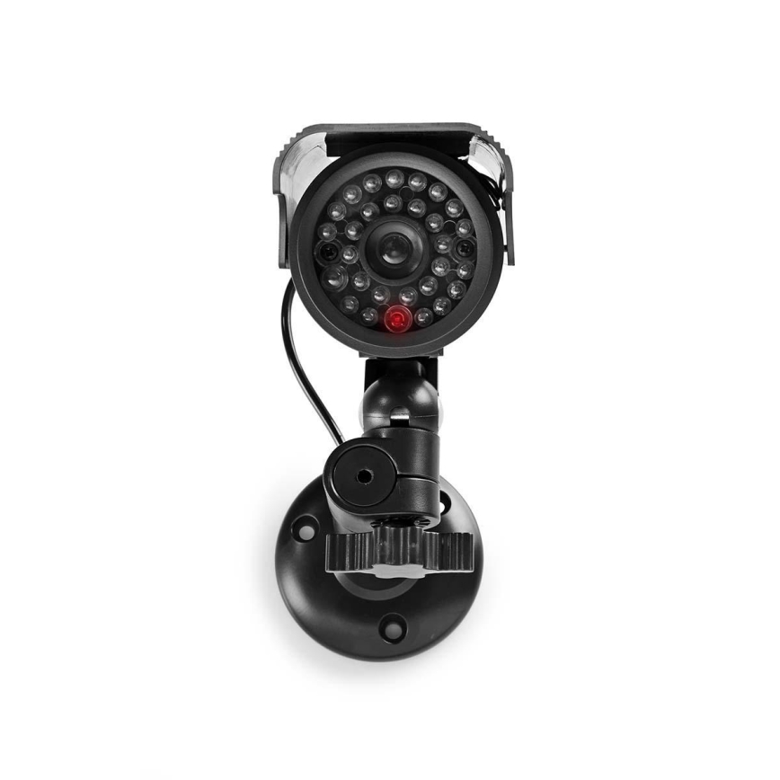 LED Attrappe einer Sicherheitskamera mit Solarpanel 2xAA IP44