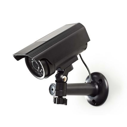 LED Attrappe einer Sicherheitskamera mit Solarpanel 2xAA IP44
