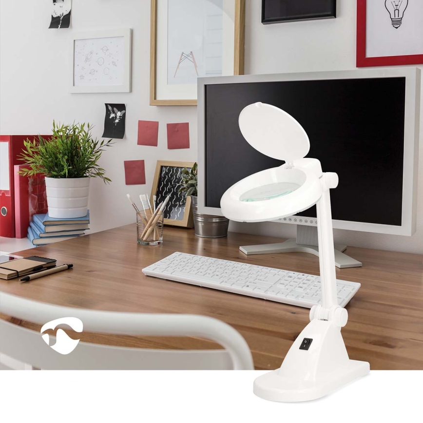 LED-Tischlampe mit Lupe LED/6W/230V weiß