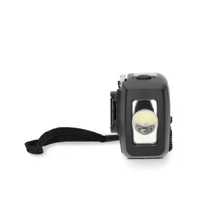 Kurbelbetriebenes AM/FM-Radio mit Solarpanel und integrierter LED-Taschenlampe, 2000-mAh-Akku