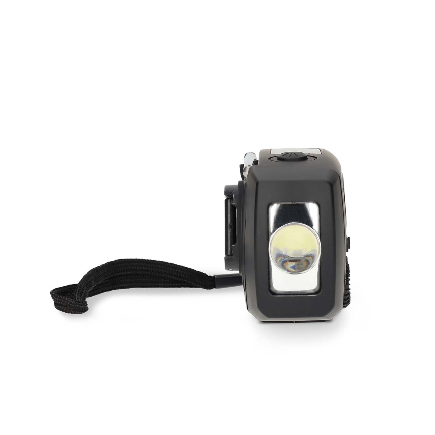 Kurbelbetriebenes AM/FM-Radio mit Solarpanel und integrierter LED-Taschenlampe, 2000-mAh-Akku