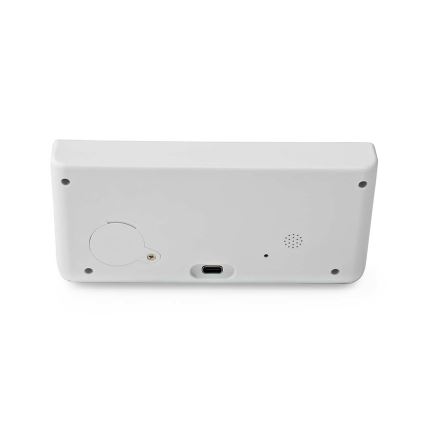 Wecker mit LCD-Display und kabellosem Ladegerät 15W/5V + 1xCR2032 weiß