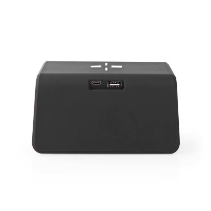 Wecker mit LCD-Display und kabellosem Ladegerät 15W/5V 1xCR2032 schwarz