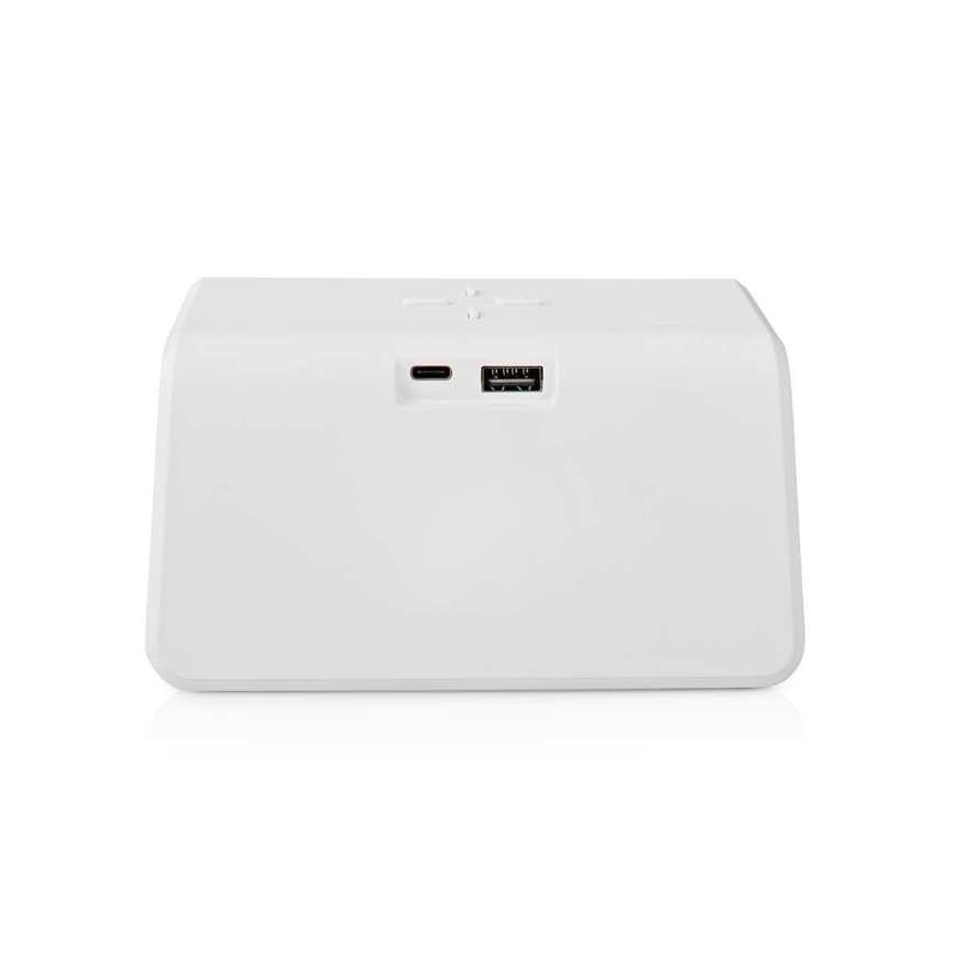 Wecker mit LCD-Display und kabellosem Ladegerät 15W/5V 1xCR2032 weiß