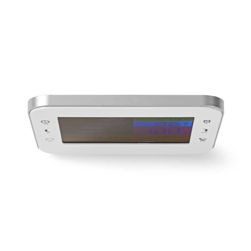 Wetterstation mit Farb-LCD-Anzeige 230V/3xAAA + 2xAA weiß
