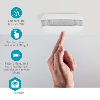 Rauchmelder SmartLife 3V/1xCR123A Wi-Fi Tuya