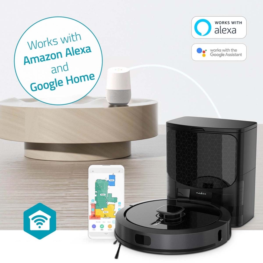 Intelligenter Saugroboter mit Wischfunktion SmartLife 5200 mAh Wi-Fi Tuya Schwarz + Fernbedienung
