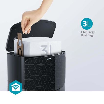 Intelligenter Saugroboter mit Wischfunktion SmartLife 5200 mAh Wi-Fi Tuya Schwarz + Fernbedienung