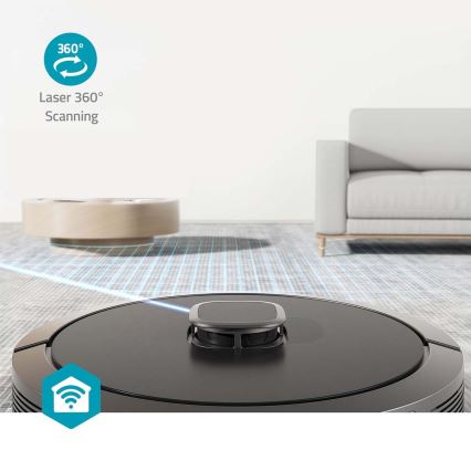 Intelligenter Saugroboter mit Wischfunktion SmartLife 5200 mAh Wi-Fi Tuya Schwarz + Fernbedienung