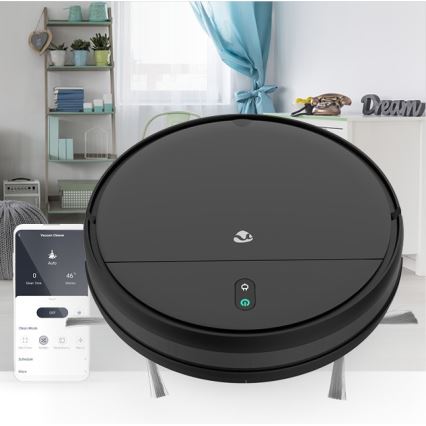 Intelligenter Saugroboter mit Wischfunktion 28W/2500 mAh WLAN Schwarz + Fernbedienung
