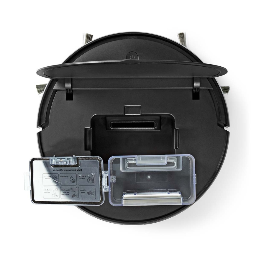 Intelligenter Saugroboter mit Wischfunktion 28W/2500 mAh WLAN Schwarz + Fernbedienung