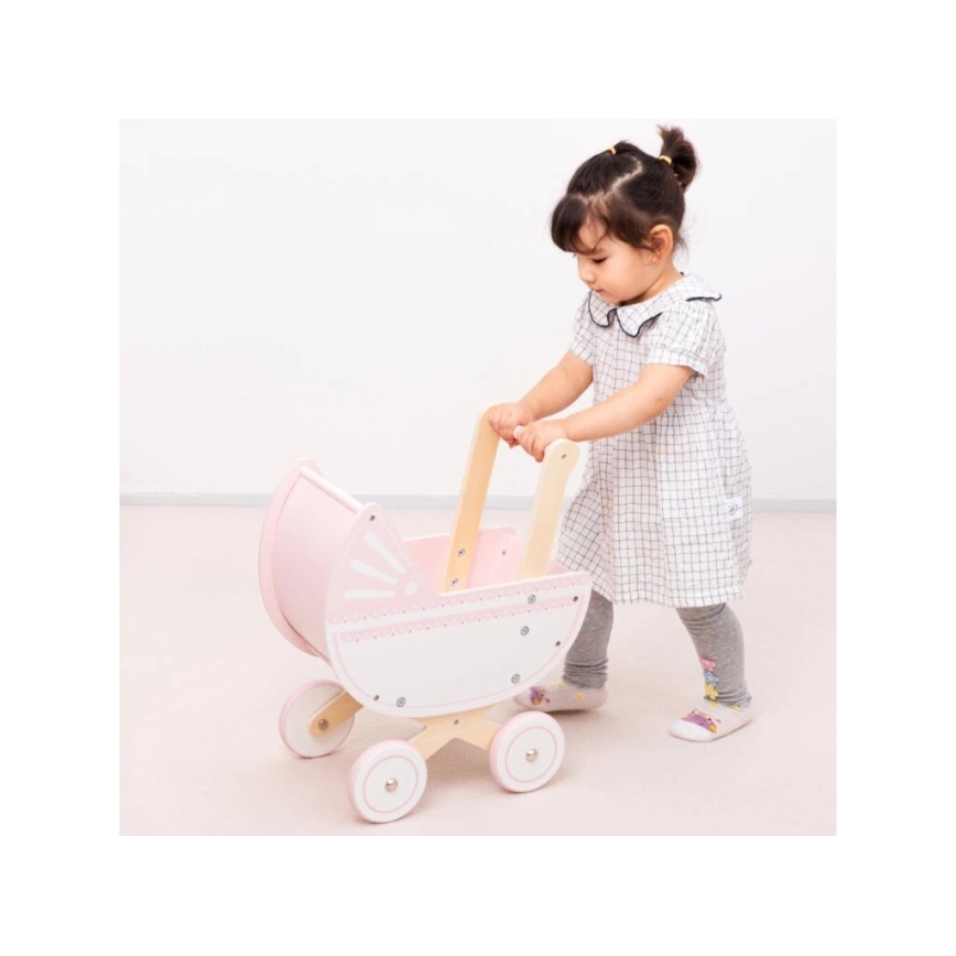 New Classic Toys - Holzpuppenwagen rosa