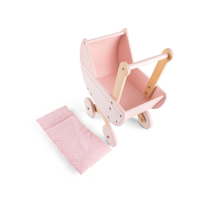 New Classic Toys - Holzpuppenwagen rosa