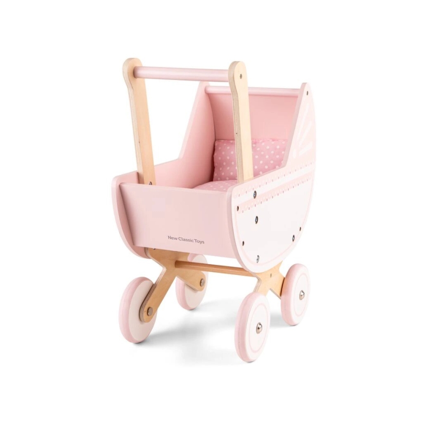 New Classic Toys - Holzpuppenwagen rosa