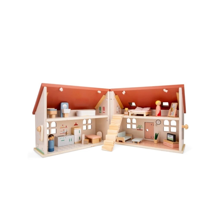 New Classic Toys - Rotes Puppenhaus aus Holz