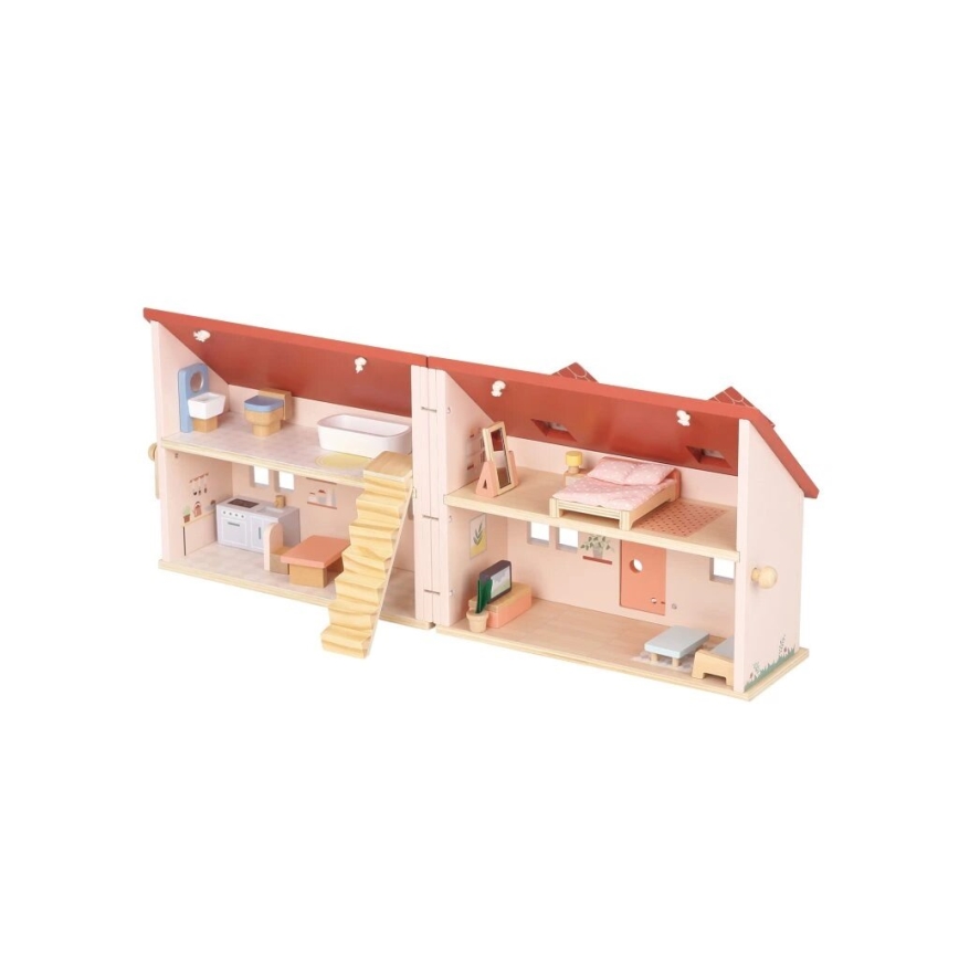 New Classic Toys - Rotes Puppenhaus aus Holz