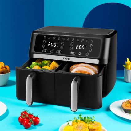 Niceboy AirFryer DUO - Duale Heißluftfritteuse 9 l 2400W/230V