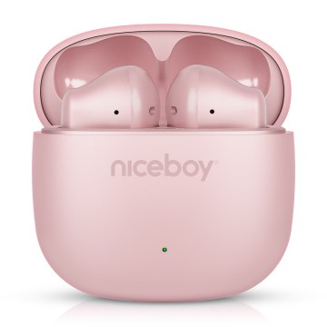 Niceboy Beans 4 POP - Kabellose In-Ear-Kopfhörer, 200 mAh + 2x 30 mAh, IPX4, Rosa