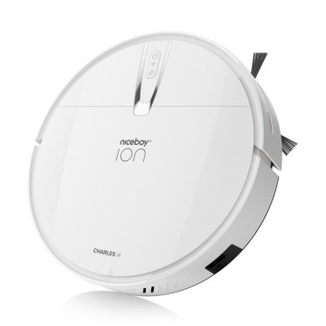Niceboy ION Charles i4 - Intelligenter 2-in-1 Saugroboter 4400 mAh Wi-Fi Weiß + Fernbedienung