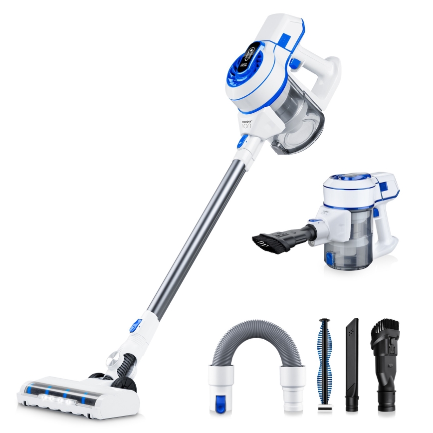 Niceboy ION Hurricane H5 - Kabelloser 2-in-1 Stielsauger 150W/2200 mAh Weiß/Blau