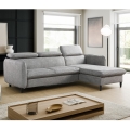 NISA Ecksofa mit Schlaffunktion und Stauraum, L-Form, grau, rechts