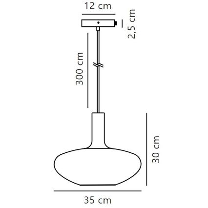 Nordlux - Hängeleuchte an Kabel ALTON 1xE27/60W/230V weiß/schwarz/ messing