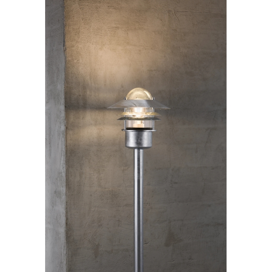 Nordlux - Außenleuchte BLOKHUS 1xE27/60W/230V IP54 silber 92 cm