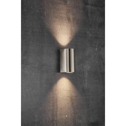 Nordlux - Außenwandleuchte CANTO 2xGU10/28W/230V IP44 Edelstahl