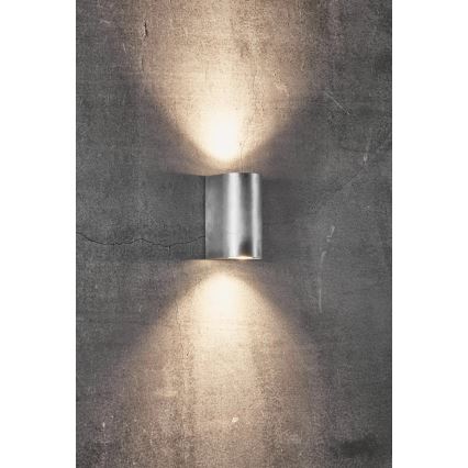 Nordlux - Außenwandleuchte CANTO 2xGU10/28W/230V IP44 silber