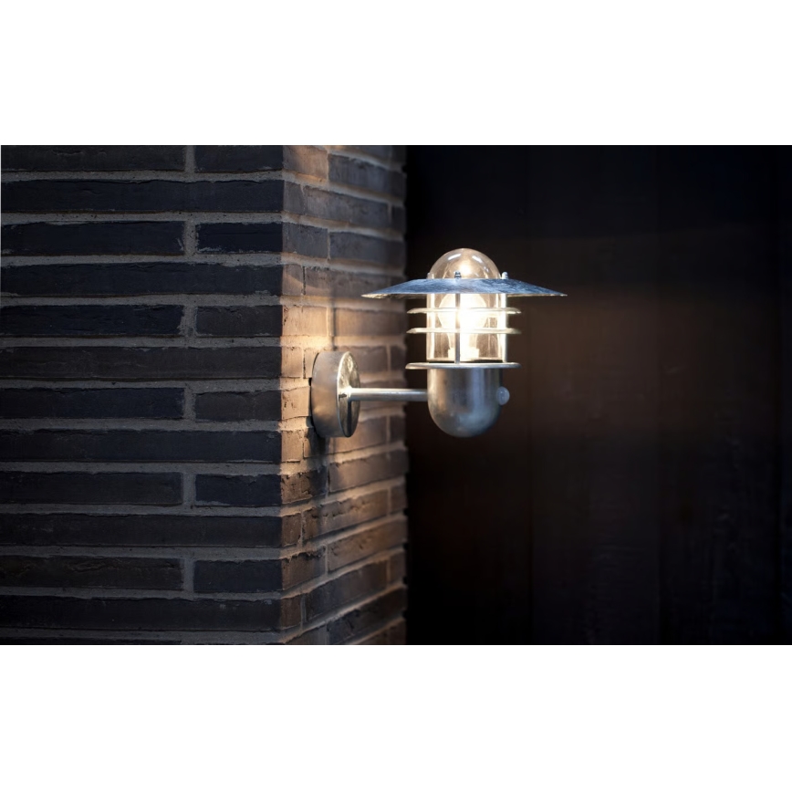Nordlux - Außenwandleuchte AGGER mit Sensor 1xE27/60W/230V IP54 silber