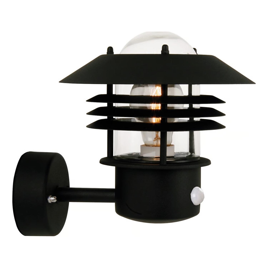 Nordlux - Außenwandleuchte mit Sensor VEJERS 1xE27/60W/230V IP54 silber
