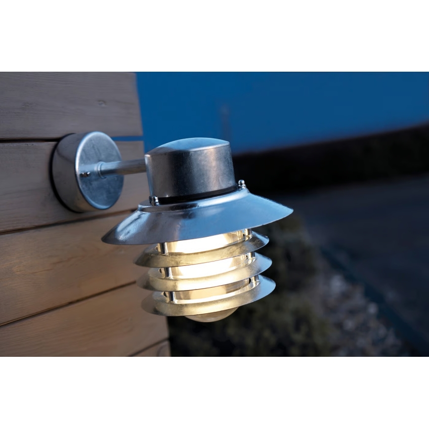 Nordlux - Außenwandleuchte VEJERS 1xE27/60W/230V IP54 silber