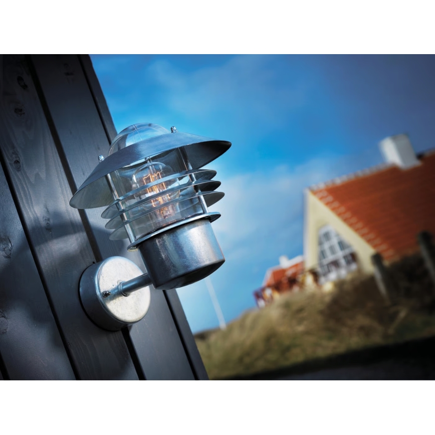 Nordlux - Außenwandleuchte VEJERS 1xE27/60W/230V IP54 silber