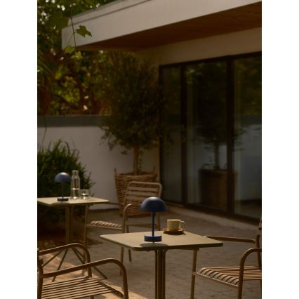 Nordlux - Dimmbares, wiederaufladbares LED-Outdoor-Tischlicht ELLEN mit Touch-Bedienung, LED/2,8W/3,7V IP44, blau