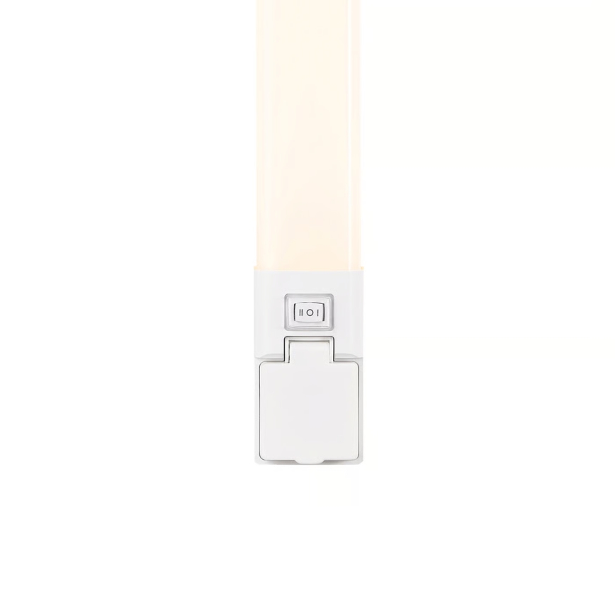 Nordlux - LED-Spiegelleuchte für Badezimmer mit Steckdose SJAVER LED/15W/230V IP44 60 cm weiß