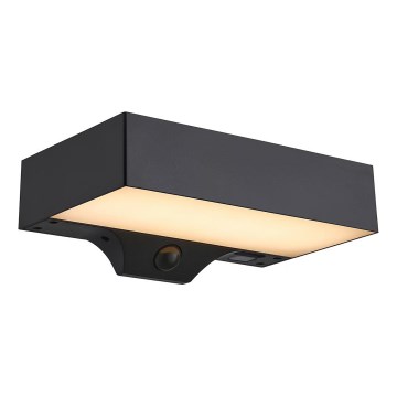 Nordlux - LED Solar-Wandleuchte mit Sensor MONAY LED/5W/5V 3000K IP44 2000 mAh schwarz