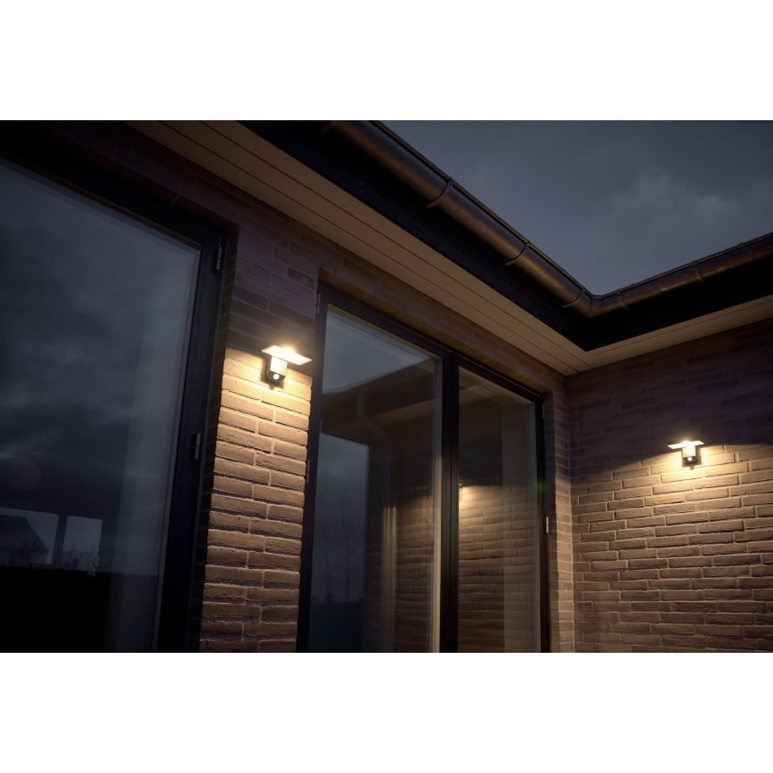 Nordlux - LED Solar-Wandleuchte mit Sensor RICA LED/5W/3,7V IP44 2200 mAh eckig