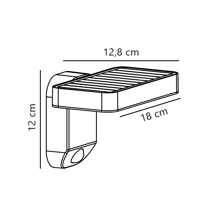 Nordlux - LED Solar-Wandleuchte mit Sensor RICA LED/5W/3,7V IP44 2200 mAh eckig