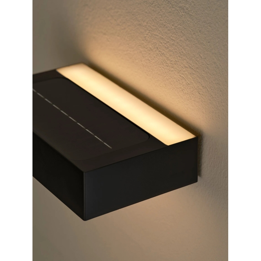 Nordlux - LED Solar-Wandleuchte mit Sensor MONAY LED/5W/5V 3000K IP44 2000 mAh schwarz