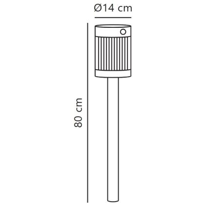 Nordlux - LED Solarleuchte COUPAR LED/3,2W/5V 3000K IP44 Schwarz 1800 mAh