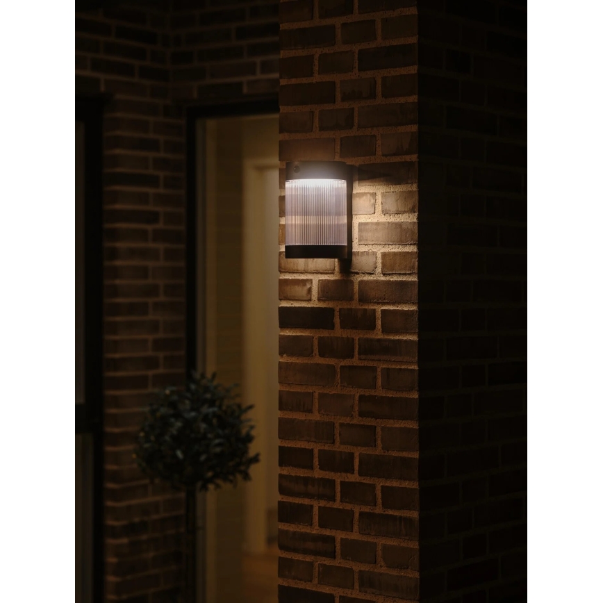 Nordlux - LED-Solarwandleuchte mit Sensor COUPAR LED/3,2W/5V 3000K IP44 1800 mAh schwarz